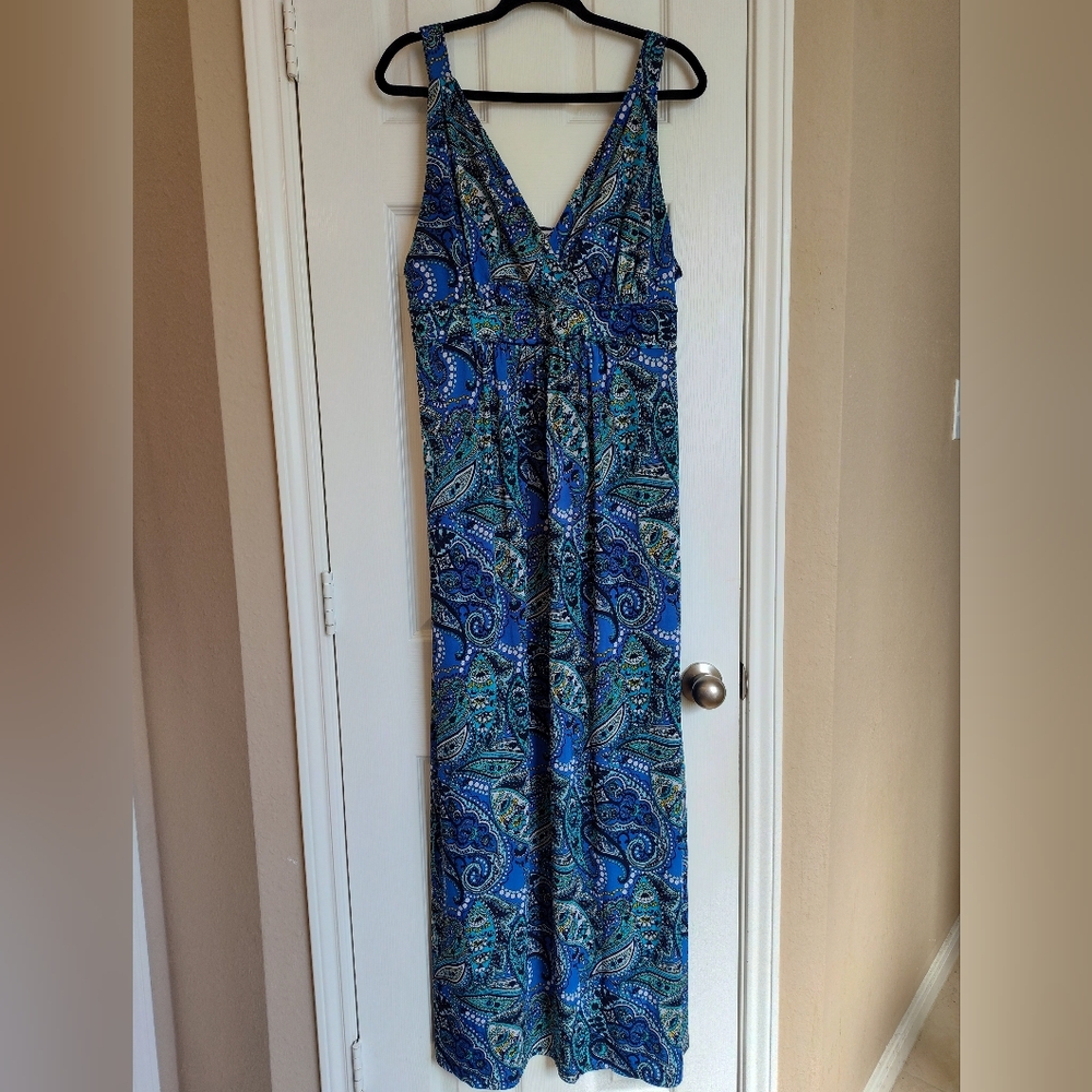 Blue Paisley Maxi Dress